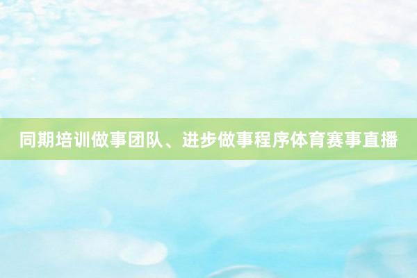 同期培训做事团队、进步做事程序体育赛事直播