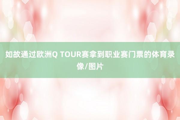 如故通过欧洲Q TOUR赛拿到职业赛门票的体育录像/图片